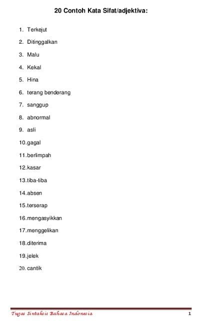 Kata sifat dalam bahasa Indonesia