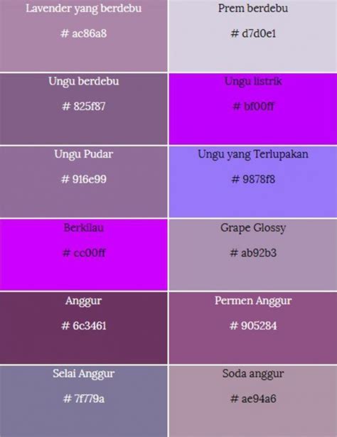 Kecerahan warna ungu dan Lilac