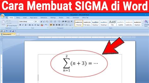 Lambang Sigma di Word