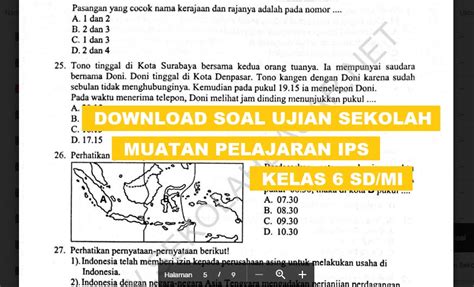 Latihan Soal Ujian Sekolah IPS SD Kelas 6