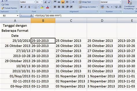 Memilih Kategori Tanggal di Excel Indonesia