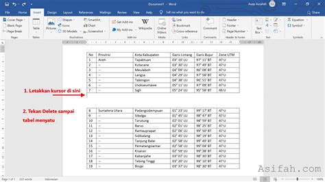 Menggabungkan Tabel Vertikal Word