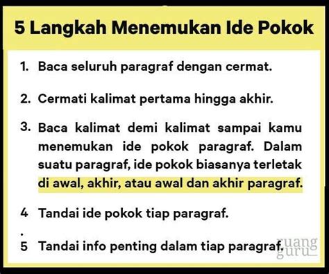 Mengidentifikasi Gagasan Pokok dalam Paragraph