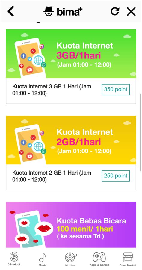 Cara Menukar Poin 3 Menjadi Kuota Internet