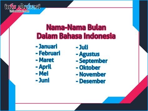 Nama Bulan Indonesia