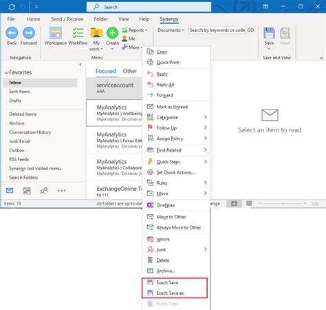 Outlook 365 Open Email