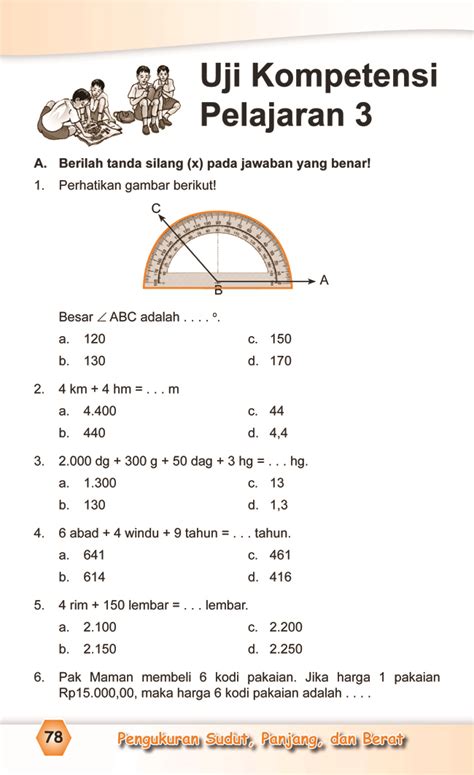 Perbandingan dan Pengukuran kelas 4 semester 1 matematika Indonesia
