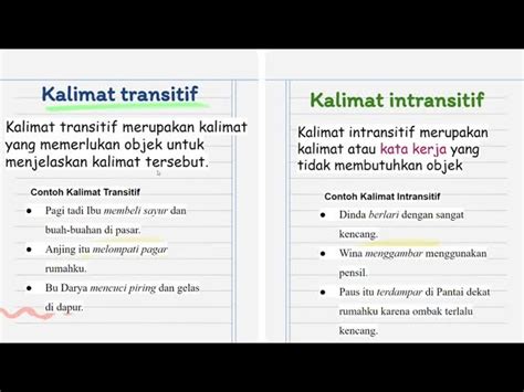 Perbedaan Intransitif dan Transitif