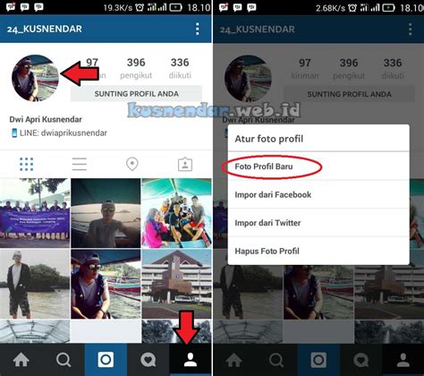 Pilih Foto yang Akan dijadikan Foto Profil Instagram