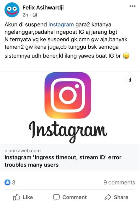 Post Instagram Hilang