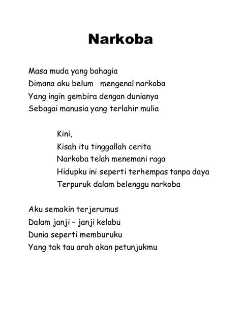 Puisi Anti Narkoba Pendek Indonesia