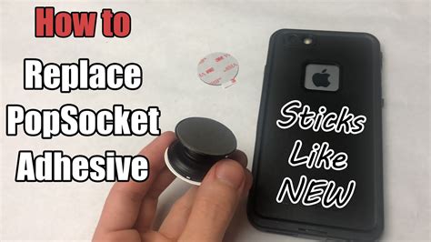 Removing the old adhesive from the pop socket