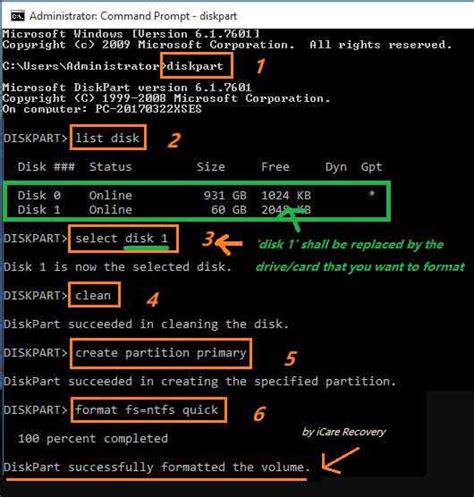 Repair the SD Card using Diskpart Command