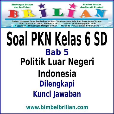 Soal PKN SD Kelas 6 Indonesia