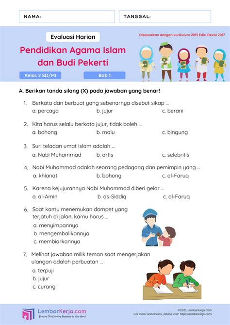 Soal Ujian Agama Kelas 1 Semester 2 Indonesia