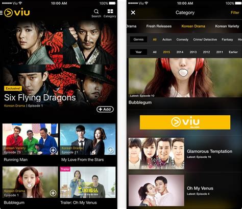Viu app for South Korean drama streaming