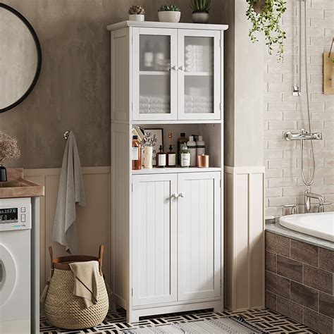 Bathroom Cabinet with Glass Doors Decorative Options