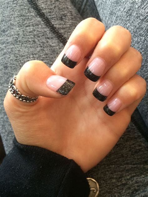nail designs black french tip