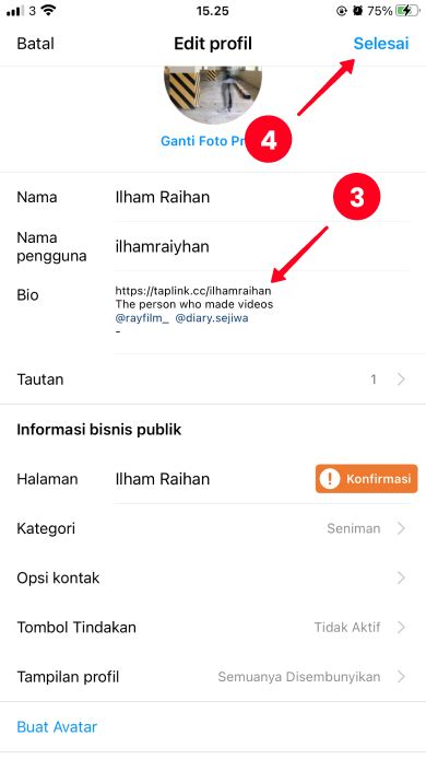 cara bikin bio di ig