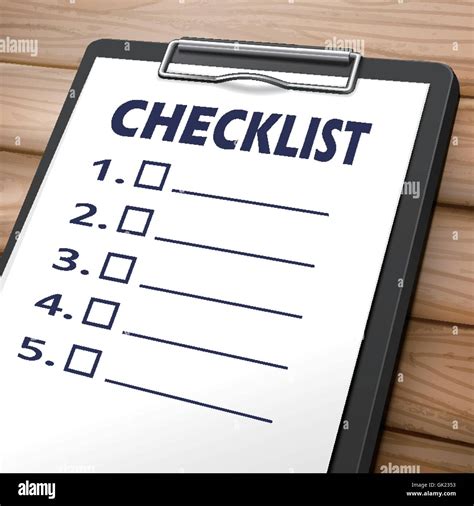 checklist on clipboard