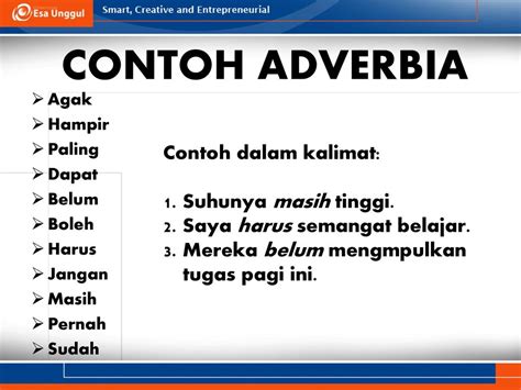 Contoh Kata Keterangan Adverbia di Indonesia