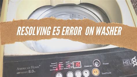 Washing machine with e5 error