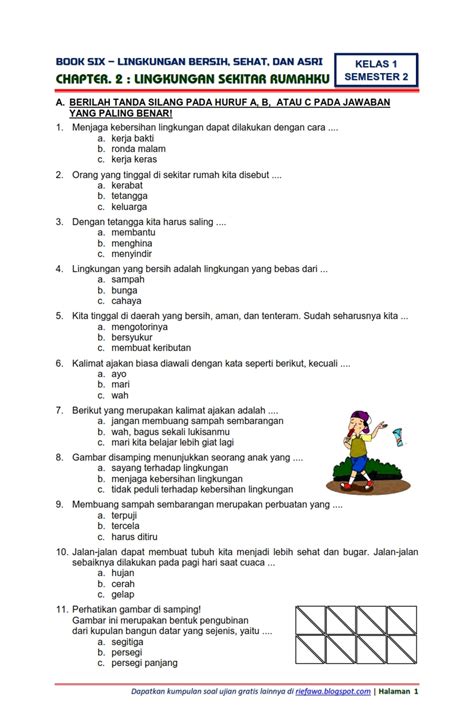 Jenis-jenis Soal dalam Materi Soal Bahasa Indonesia Kelas 2 dalam Tema 1