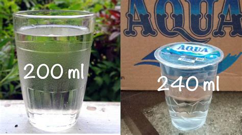 konversi 100 ml air ke gelas di negara berbeda