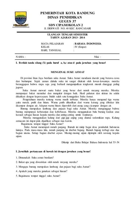 latihan soal bahasa indonesia kelas 6 pdf