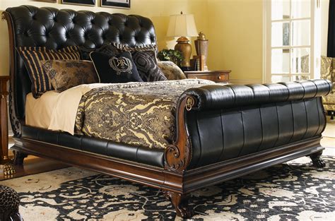Leather Sleigh Bed