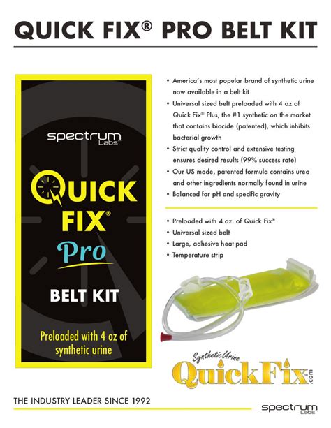 Maintaining and Cleaning the Quick Fix Pro Belt Kit