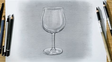 Gambar Gelas Kaca dengan Pensil