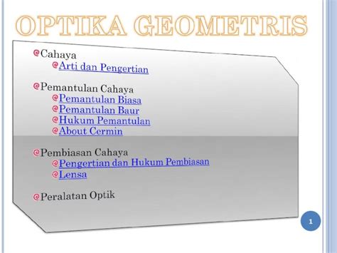 Optik Geometri