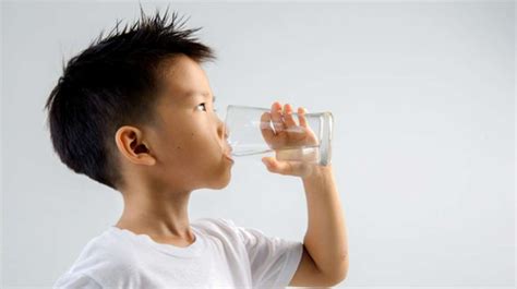 Orangtua dan anak minum air bersamaan