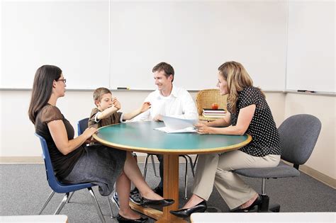 parents meeting with teacher