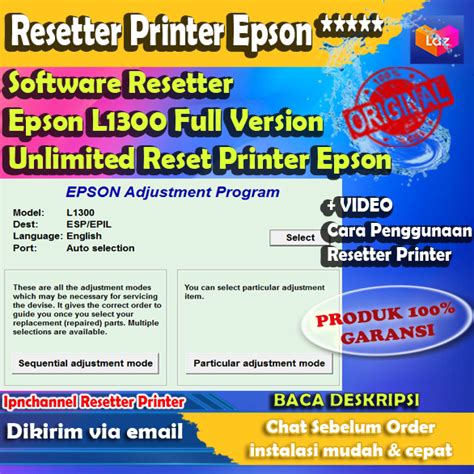 Reset Printer Epson L1300: Panduan Lengkap dan Mudah