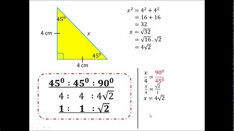 segitiga siku-siku dengan besar sudut 45-45-90
