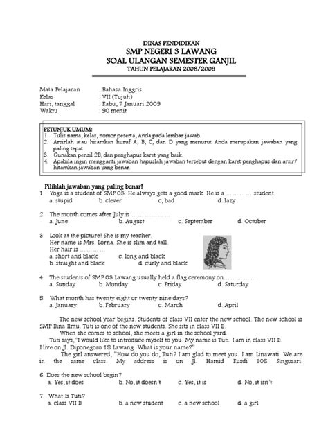 Strategi Mengerjakan Soal Bahasa Indonesia Kelas 7 Semester 1 PDF