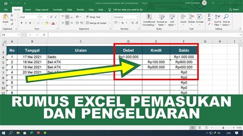 Template Excel Pemasukan dan Pengeluaran
