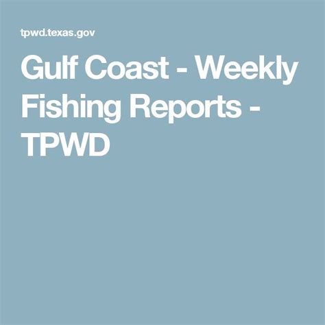 tpwd fishing report