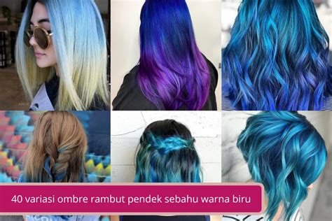 Kombinasi Warna Biru dan Rambut Coklat Terang