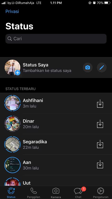 cara memperpanjang status whatsapp di iPhone