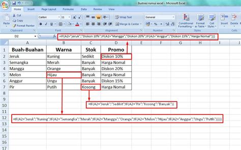 Contoh Aplikasi Kumpulan Beberapa Cell pada Excel