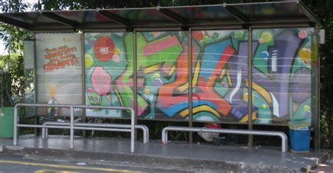 Bus stop grafiti