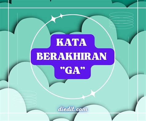 kata berakhiran ga di Indonesia