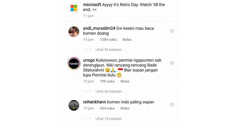 Komen di Instagram Indonesia