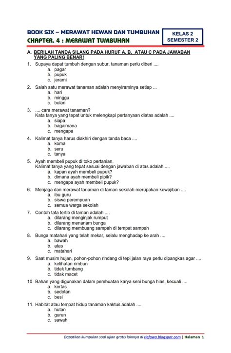 soal uts sbdp kelas 2 semester 2