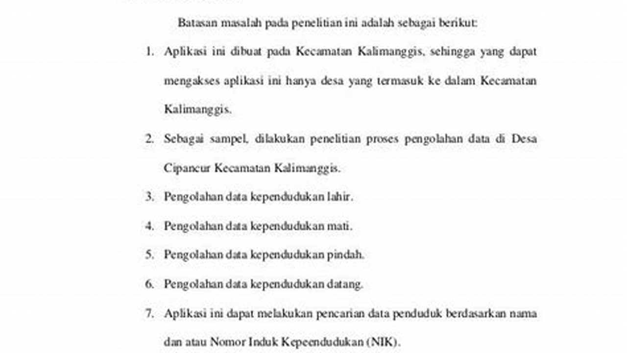 Batasan Masalah dalam Skripsi Indonesia