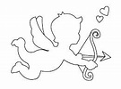 Esquema de Cupido para colorear, imprimir e dibujar –ColoringOnly.Com