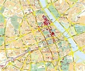 Detallado mapa de la parte central de la ciudad de Varsovia | Varsovia | Polonia | Europa ...